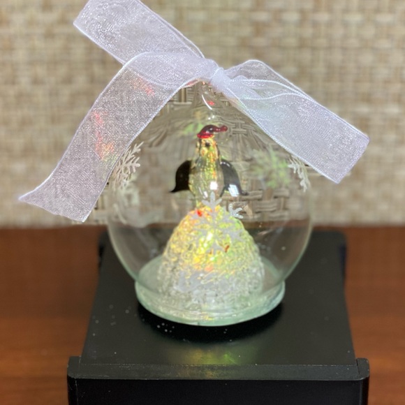 🎄NWOT LED Penguin Ornament Hand Blown Glass